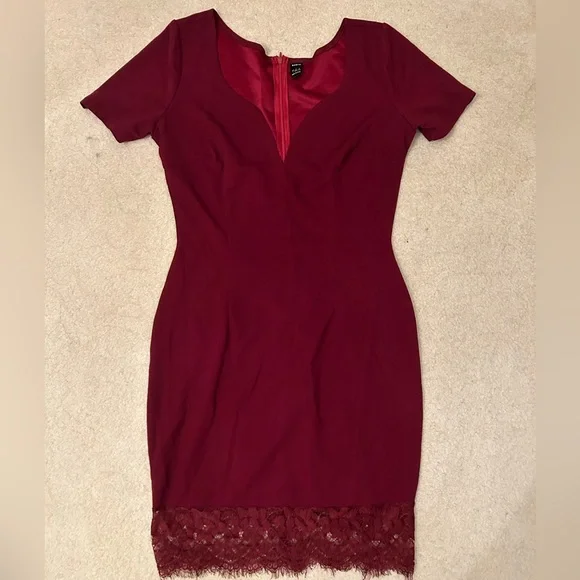 SHEIN | Dresses | Shein Red Midi Dress Lace Bottom Size L | Poshmark SHEIN | Dresses | Shein Red Midi Dress Lace Bottom Size L | Poshmark